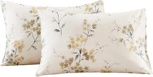 2 Pack Pillowcase Standard Size with Vintage Wash Painting Floral Pillow Cases S - Picture 1 of 9