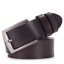 Casual Dress Belt for Men Genuine Leather Single Prong Buckle Heavy Duty