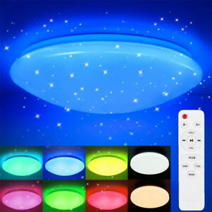 RGB LED Deckenleuchte Sternenhimmel Dimmbar Deckenlampe 40cm mit Fernbedienung