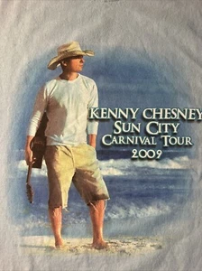 Kenny Chesney Blue Mens Size XL Sun City Carnival Tour 2009 Cotton T-Shirt - Picture 1 of 6