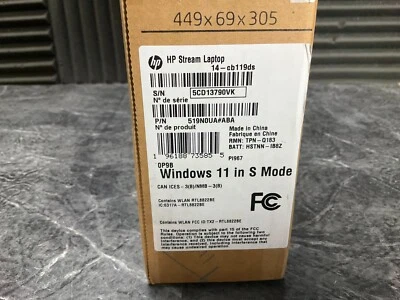 HP Stream 14-cb119ds N4020 4GB 64GB 14W W11H 519N0UA#ABA ✅❤️️✅❤️️✅ NEW!!! - Image 1 of 4