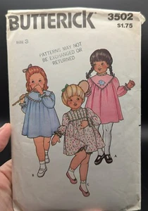 Vintage ungeschnittenes Schnittmuster Kleinkind Kleid & Höschen 3502 Marke Butterick Größe 3 - Bild 1 von 5