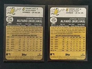Jorge Alfaro - 2022 Topps Heritage #274 - FLIP STOCK - SP Run /5 - Glossy Back - Picture 1 of 4