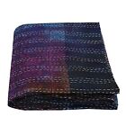 Multicolor Kantha Quilt Tie-Dye Gudri Handmade Ajrakh Bedspreads Throw Bed Ralli