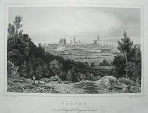 Neisse Nysa Polonia Polska Slesia Slask vera vecchia incisione in acciaio 1844 1 - Foto 1 di 1