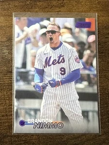 2023 Topps Stadium Club Brandon Nimmo lámina púrpura paralelo #33/75 Mets - Imagen 1 de 2