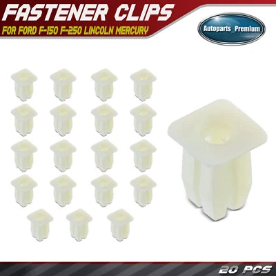 20 piezas clips de retención de parachoques de nailon blanco de 6,35 mm para Ford Lincoln Mercury Foto 1 de 4