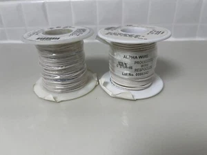 2 pz Cavo conduttore bianco filo alfa 3050 100' 24 AWG 7/32 - Foto 1 di 3