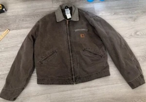 Vintage Faded Brown Carhartt Detroit Blanket Lined Jacket J97 CHT Men’s Size L - Picture 1 of 13