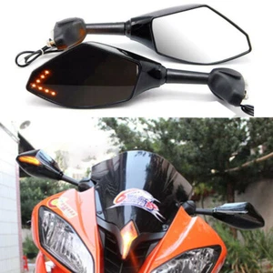 Turn Signal Lights Indicators Rear View Side Mirrors For Racing Motorcycle LED - Picture 1 of 12