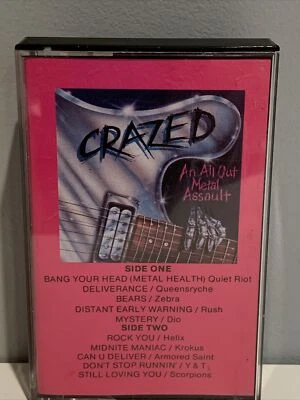 Crazed An All Out Metal Assault cassette Tape - Quiet Riot Rush Dio Scorpions - Image 1 of 4
