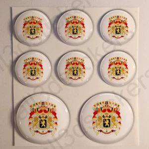 Stickers Belgium Coat of Arms Gel Domed Resin 3D Belgium Vinyl Sticker Decals - Picture 1 of 1