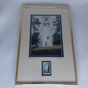 LIGHTHOUSE "MARBLEHEAD, OH" PHOTOGRAPH BY SHANKLIN PENCIL SIGNED COMM STAMP - Picture 1 of 3