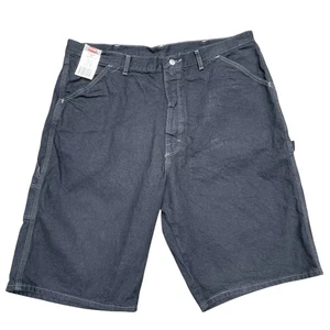 NEW Wrangler Denim Shorts Men Size 38 Black Jorts Carpenter Workwear Hip Hop VTG - Picture 1 of 14
