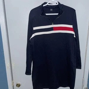 Tommy Hilfiger Pullover Para Hombres Grande Cuarto Cremallera Rayas Sudadera Clásico Suéter - Imagen 1 de 9
