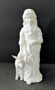 Vintage 1990 Lenox White Bisque " The Nativity Girl with Goat " Figur - Bild 1 von 10