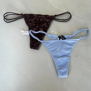2 x Urban Outfitters Pants/Briefs/Thongs. Blue/Brown. XS. - Picture 1 of 6