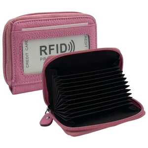 RFID Blocking Genuine Leather Credit Card Case Holder Security Travel Wallet ... - Picture 1 of 7