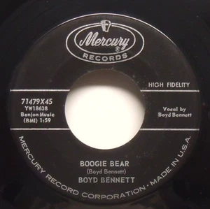 Boyd Bennett - Boogie Bear - 1959 NM Novelty 45 on Mercury - Bild 1 von 2