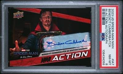 2023 Marvel Spiderman Benedict Cumberbatch Dr Strange In Action Auto PSA 8 Pop 1 - Image 1 of 3