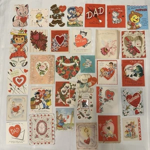 Huge 31 Piece Group Lot Of Vintage Valentines Day Cards - Picture 1 of 5