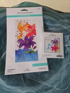 S5-560 Hummingbird and Lily Etched Dies from The Bibi's Hummingbirds Collection  - Picture 1 of 8