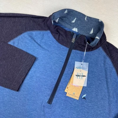 Pullover Tailor Vintage XXL Cuarto Cremallera Azul Marino Raglán Secado Rápido Velero Foto 1 de 4