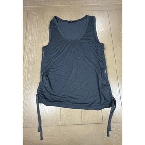 AllSaints Molly Devo Tanktop Damen Medium anthrazit gerafft seitlich zum Binden Top - Bild 1 von 9