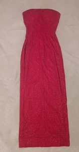 Red Hand Beaded Floor Length Silk Evening Gown - Picture 1 of 6