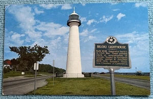 Historic lighthouse Biloxi Mississippi postcard 1961 A1 - Picture 1 of 7