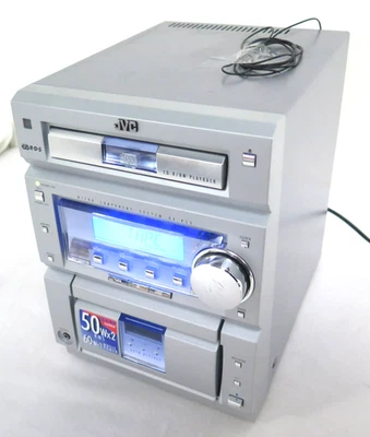 JVC CA-UXP5R Stereo Radio Cassette CD Player Micro Hi Fi System Silver Unit - Image 1 of 4