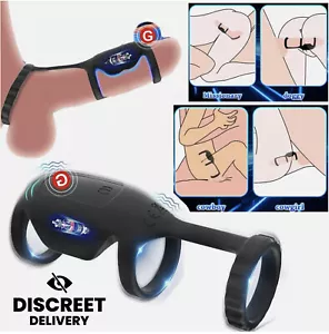 Men Penis Cock Ring Vibrator G-Spot Dildo Massager Sex Toys For Women Couples UK - Picture 1 of 9