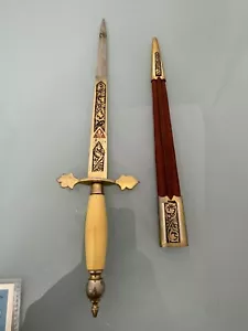 Abridor de letras espada española Toledo vintage con empuñadura ornamentada leer - Imagen 1 de 14