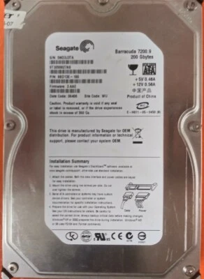 ⭐️⭐️⭐️⭐️⭐️ HDD Hard Drive SATA Desktop 3.5" Seagate ST3200827AS 200GB 9BD13E-188 - Image 1 of 3