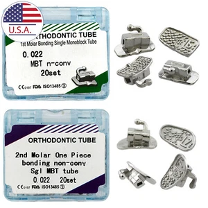 80 piezas tubos de ortodoncia dental adhesivos MBT 0,022 1er segundo molar soportes 6# 7# - Imagen 1 de 24