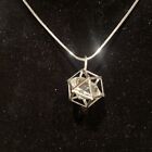 Artisan Necklace Glass Diamond Encased In Diamond Cage 30” Nickel-Free Chain