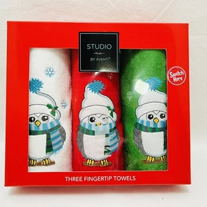 AVANTI 3er Pack Fingerspitzentücher bestickt Eulen Mütze Schal Winter Weihnachten NEU - Bild 1 von 2
