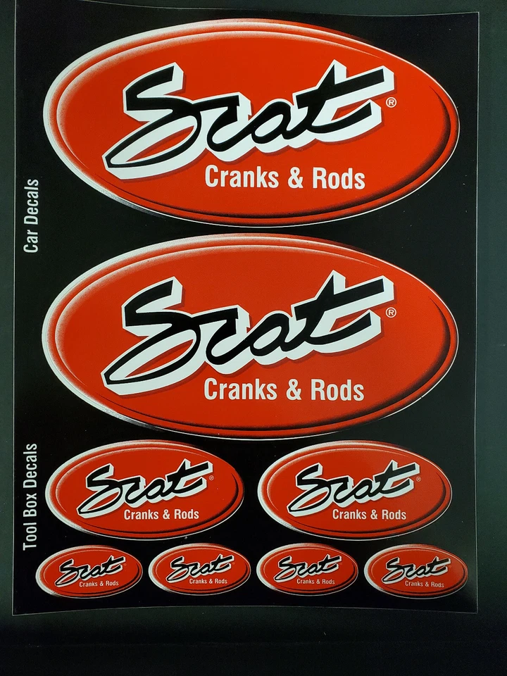 HOJA DE CALCOMANÍAS ORIGINALES DE CARRERAS "BIELAS Y VARILLAS SCAT" 10,5" X 8"   Foto 1 de 1