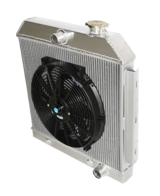 Radiador de rendimiento de 3 núcleos + ventilador de 14" para Chevy Bel Air/Nomad/150/250 MT V8 55-57 Foto 1 de 4