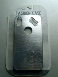 Funda rígida de moda iPhone X cromada cepillada/gris metálico NiB - Imagen 1 de 3