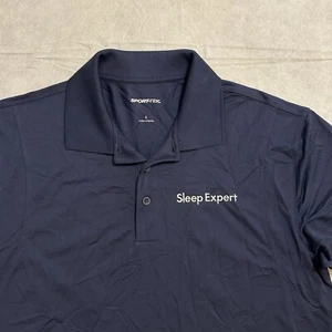 Sleep Expert Short Sleeve Polo Shirt Men's sz L Blue Employee Uniform - Picture 1 of 6