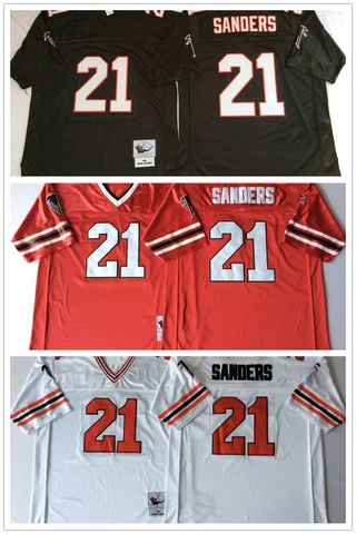 Vintage Deion Sanders #21 Atlanta Falcons Throwback Stitched Jersey Cover