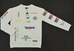 NWT Boy's Tommy Hilfiger Crew Neck Sweater Sweatshirt White XXS (2-3) - Picture 1 of 2