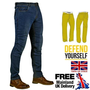 Mens Motorcycle Jeans Motorbike Fully Lined Trouser Made with Kevlar CE Armour - Picture 1 of 11