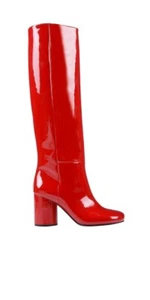 MAISON MARGIELA red patent leather knee high boots with block heel- Women’s 6 - Picture 1 of 9