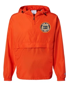 CUSTOM ADD YOUR LOGO TEXT CHAMPION CO200 JACKET LONG SLEEVE 1/4 ZIP HOODED 4 - Picture 1 of 16