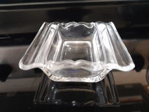 Rare Vintage Fostoria Glass Century Mustache Personal Ashtray 2 3/4" X 2 3/4" - Picture 1 of 5