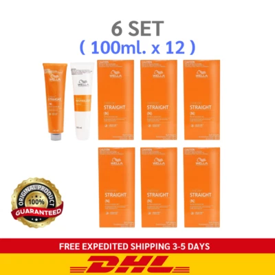 6x Wella Straight Hair Intense Resistant Creatine+ N/R Cream Wellastrate Set - image 1 of 3
