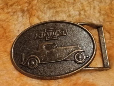 Винтажная латунная пряжка ремня Chevrolet 1970-х годов. Пожалуйста, прочитайте состояние товара - Изображение 1 из 3