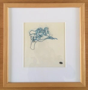 Schneewittchen & die sieben Zwerge mürrisch echte Kunstskizze Mike Royer gerahmt - Bild 1 von 7